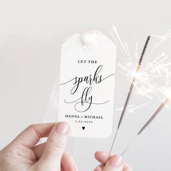 Wedding Sparkler Tag Etsy