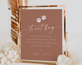 Pet Treat Favor Sign, Biscuit Bar Sign, Dog Treat, Bohemian Wedding Sign, Editable Template, Instant Download, Templett, 8x10 #0034T-39S