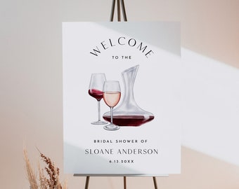 Wine Bridal Shower Welcome Sign, Vino Before Vows, Vineyard, 100% Editable Template, Printable, Instant Download, Templett #0026D-346LS