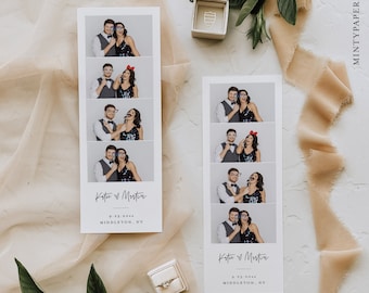 Photo Booth Strip Template, Minimalist Wedding Photo Booth Overlay, Photo Booth Frame, 100% Editable Text, Templett, 2x6, 4x6 #0009-104PBC