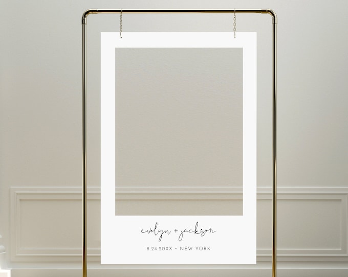 Minimalist Photo Prop Frame, Wedding Photo Booth Frame, Bridal Shower, Birthday, Editable Template, Instant Download, Templett #0031-112PP