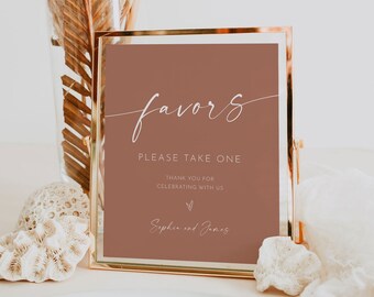 Favors Sign, Classic Black, Guest Thank You Tabletop Sign, Take A Favor, Editable Template, Instant Download, Templett, 8x10 #0034T-17S