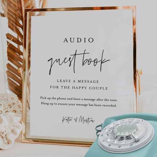 Audio Guest Book Sign Telephone Guestbook Leave a Message Etsy