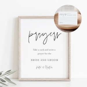 Gebeden voor bruid en bruidegom teken en kaart, goede wensen voor jonggehuwden, minimalistisch, bewerkbare sjabloon, INSTANT DOWNLOAD, Templett #0009-66S