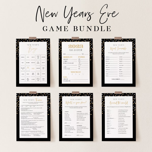 2024 New Years Eve Game Bundle, 10 NYE Party Games, Mad Libs, Trivia, Bingo, What's on Phone, Drink If, Resolutions, Instant #NYG-BUNDLE
