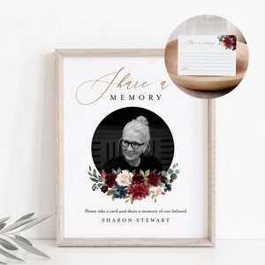 Deel een geheugenteken en kaart, begrafeniswoorden van liefde, favoriete herinnering, afdrukbaar, direct downloaden, 100% bewerkbaar, Templett #062-103FSM