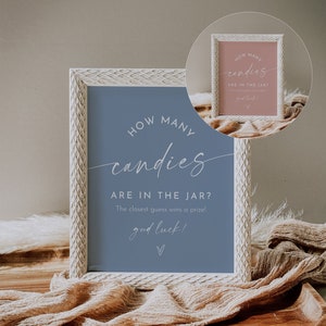 Guess How Many Candies in the Jar Baby Shower Game, Candy Game, Boy or Girl, Instant Download, Templett, 8x10 Sign, 2x3.5 Card #0034PB-38BAG