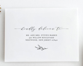 Envelope Address Template, Printable Wedding Envelope Template, Modern Calligraphy, Instant Download, 100% Editable, Templett #037-113EN
