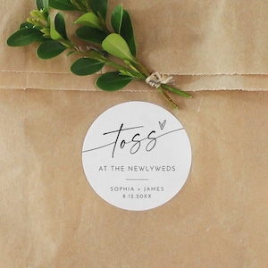 Petal Toss Tag or Label, Confetti Toss, Wedding Exit Throw Bags, Send Off, Instant Download, Editable, Circle or Square, 2.5&quot; #0034W-146SF