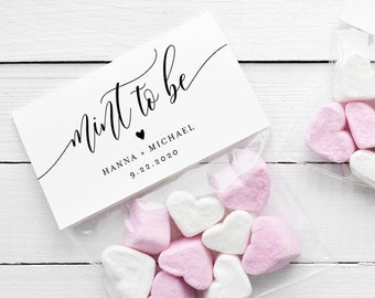 Mint Favor Bag Topper Template, Mint To Be, Treat Bag Tag, Printable Wedding or Bridal Shower Favor, Instant Download, Templett #008-102CT