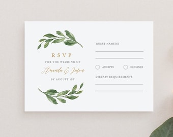 printable rsvp card etsy