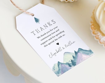 Pine Favor Tag Template, Thank You Tag, Rustic Mountain Bridal Shower Tag, Welcome Bag, INSTANT DOWNLOAD, Editable Text, Templett #063-135FT