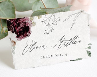 Printable Place Card Template, Self-Editing Wedding Buffet Card, Name Card, Seating Card, 100% Editable Text, INSTANT DOWNLOAD #074-126PC
