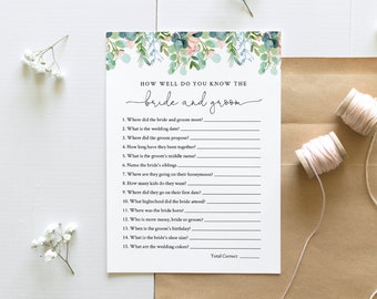 How Well Do You Know The Bride And Groom Etsy