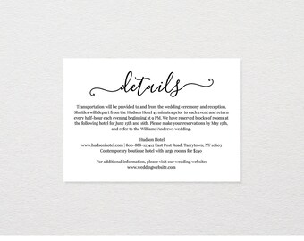 wedding info card etsy wedding info card template