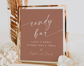 Candy Bar Sign, Love Is Sweet Take a Treat, Bohemian Wedding Favors Sign, Candy Station, Editable Template, Templett 8x10 #0034T-81S