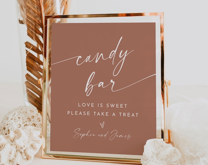 Candy Bar Sign, Love Is Sweet Take a Treat, Bohemian Wedding Favors Sign, Candy Station, Editable Template, Templett 8x10 #0034T-81S