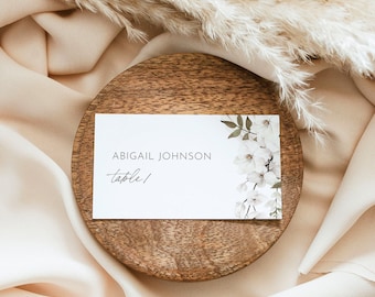 Bohemian Place Card Template, Printable Wedding Buffet Card & Meal Option, Pampas Grass, Instant Download, Editable, Templett #0028B-203PC