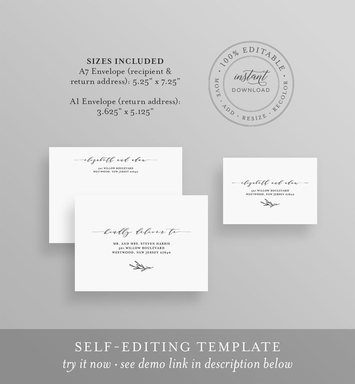 Envelope Address Template Printable Wedding Envelope Template Modern free-printable-envelope-address-templates-word-pdf