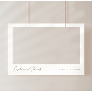 Wedding Photo Prop Frame, Minimalist Photo Booth Frame, Bridal Shower, Birthday, Editable Template, Instant Download, Templett #0034W-113PP