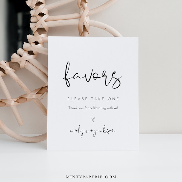 Wedding Favor Sign Etsy