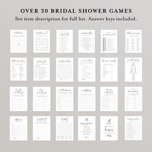 MEGA Bridal Shower Game Bundle, 36 Games, Minimalist Wedding Shower Games, 100% Editable Templates, Instant Download, Templett #0031BGB image 4