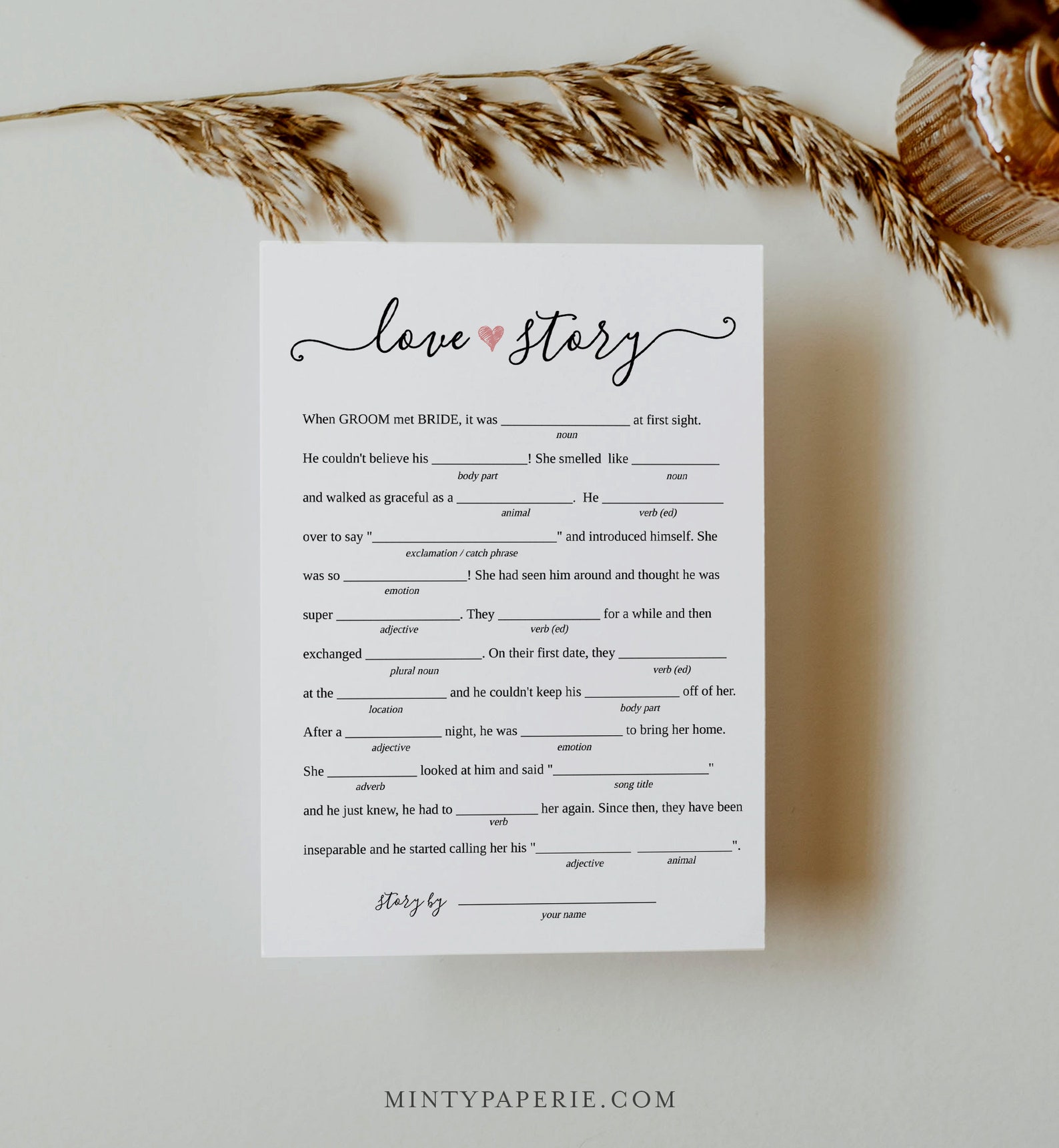 Bridal Shower Mad Libs Printable Funny Bridal Shower Game - Etsy