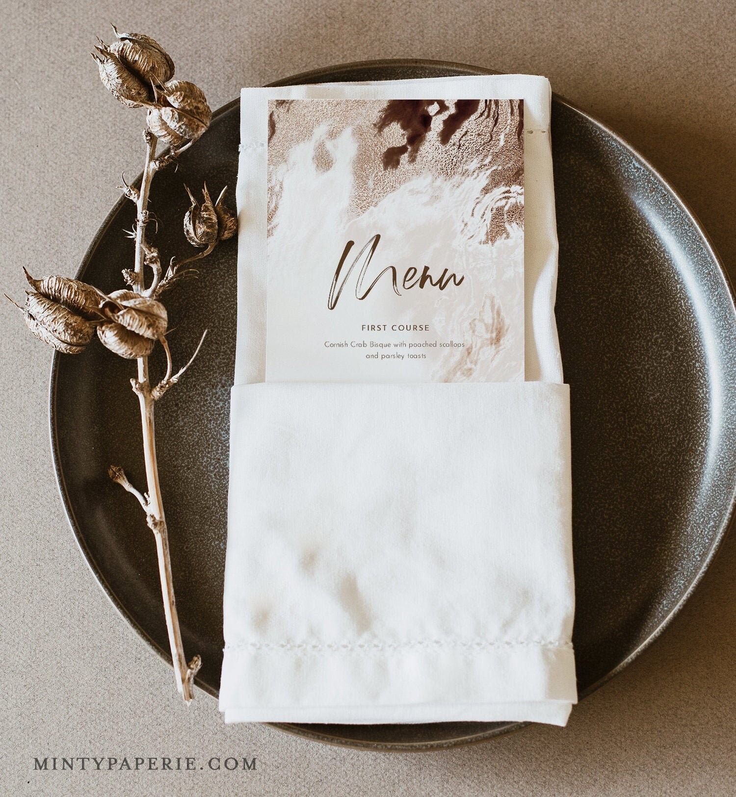 Agate Menu Template Printable Earthy Geode Wedding Dinner - Etsy