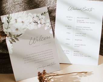 Boho Welcome Letter & Timeline Template, Bohemian Wedding Order of Events, Itinerary, Instant Download, 100% Editable Text #0028B-178WB