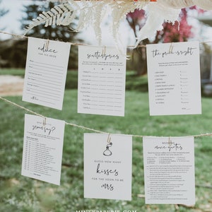 MEGA Bridal Shower Game Bundle, 36 Games, Minimalist Wedding Shower Games, 100% Editable Templates, Instant Download, Templett #0031BGB image 2