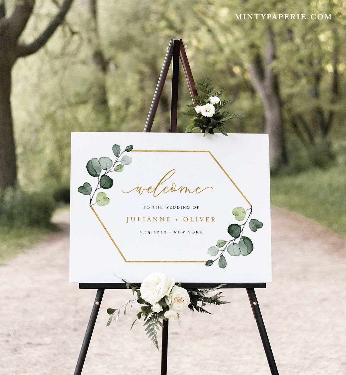 Greenery Welcome Sign Template Printable Wedding or Bridal | Etsy