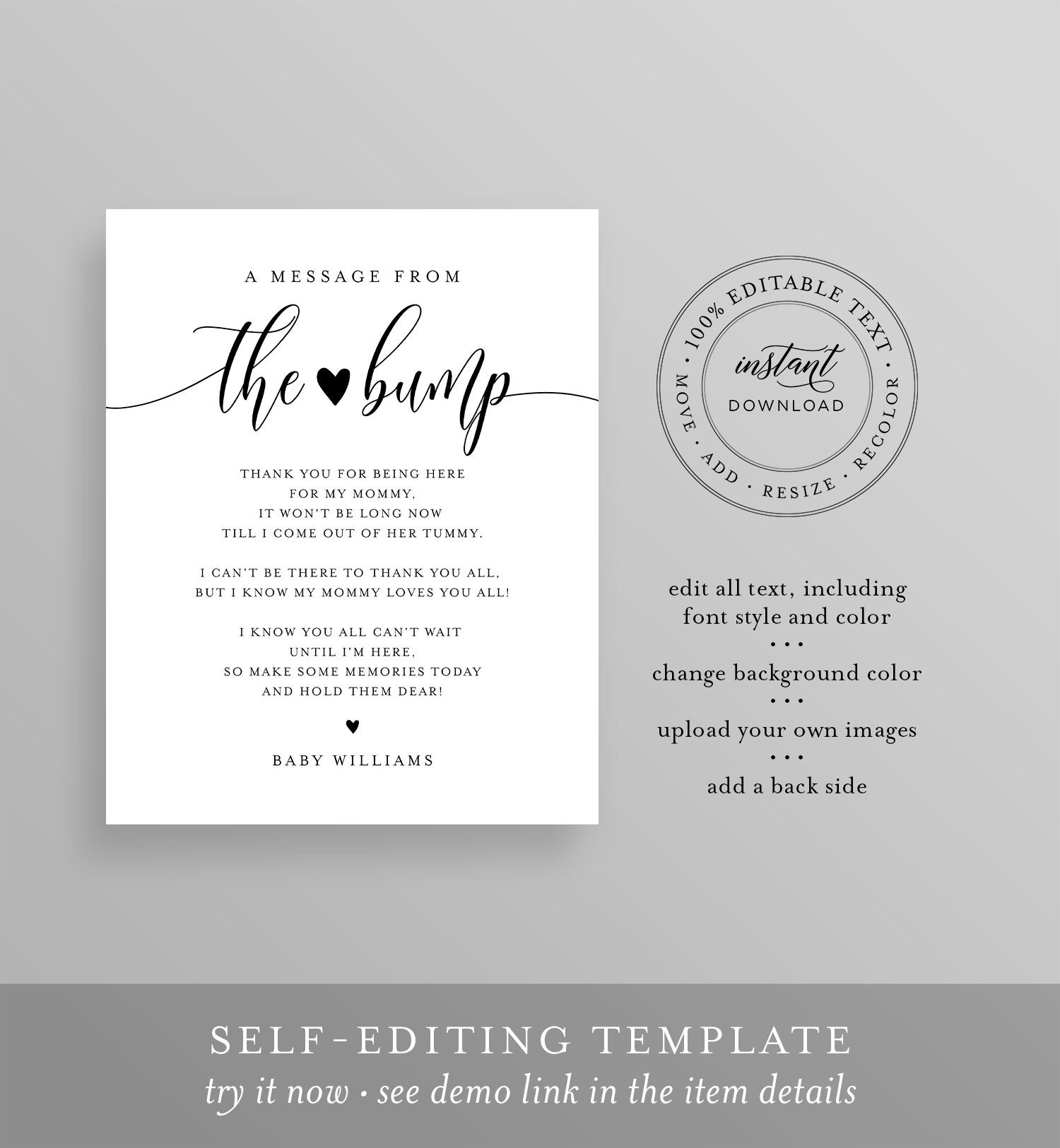 message-from-the-bump-sign-minimalist-baby-shower-template-editable-message-from-baby