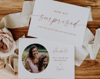 Funny Photo Bridesmaid Proposal Card, Printable Will You Be My Bridesmaid, Maid of Honor, Editable, Instant Download, 4x6 #0034T-116BMB