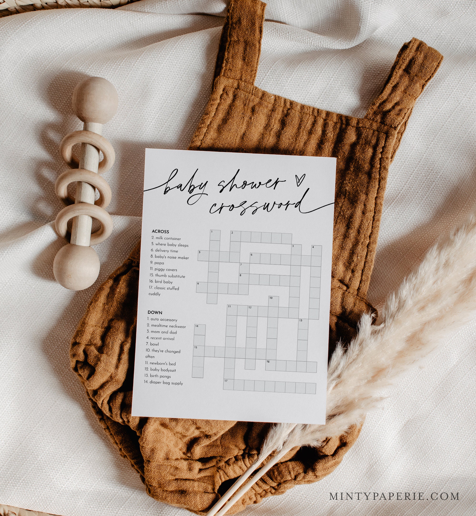 Baby Crossword Puzzle Minimalist Baby Shower Game Printable Crossword Baby Crossword Puzzle Minimalist Baby Shower Game Printable Crossword
