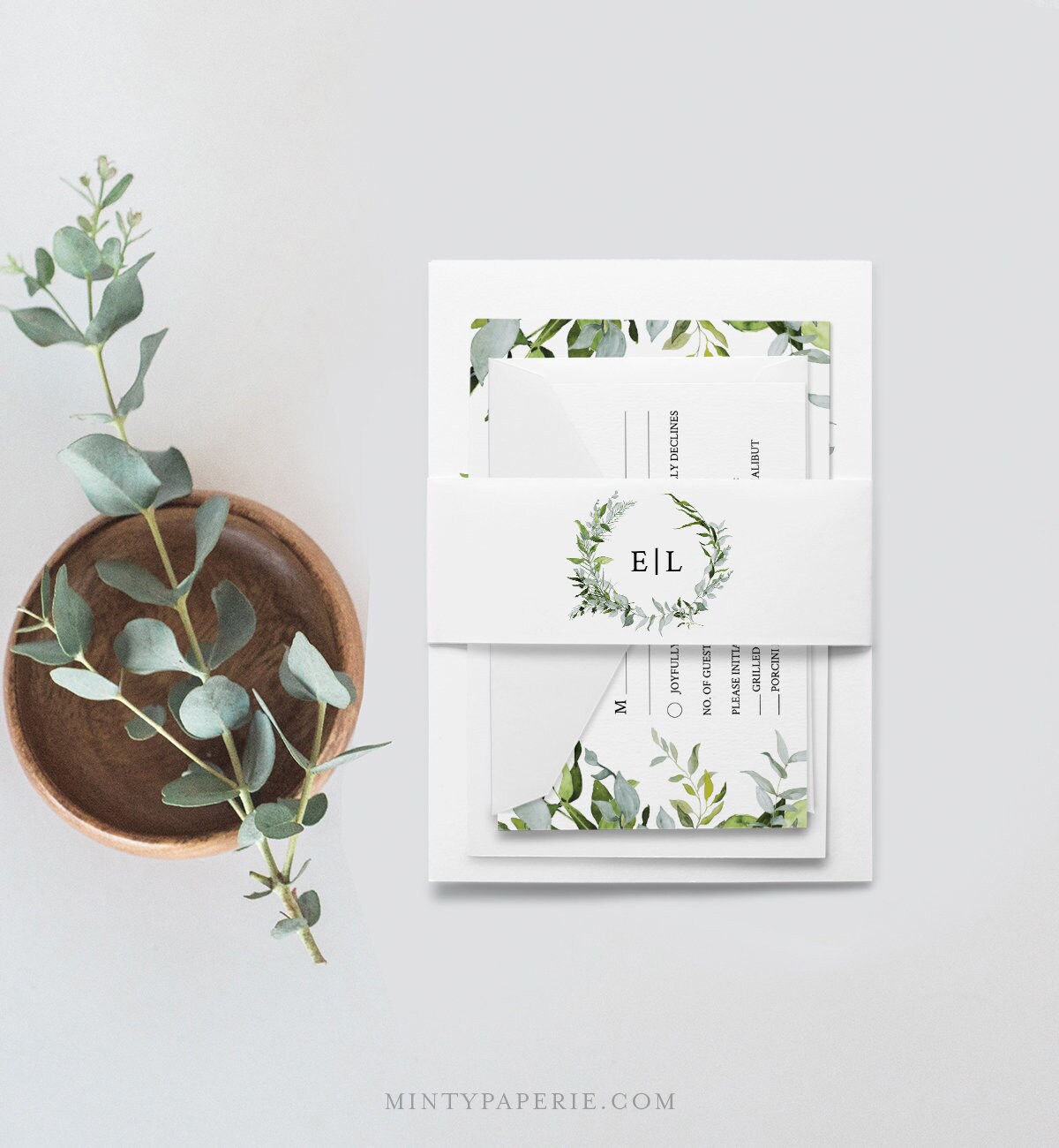 Belly Band Template Instant Download Wedding Monogram Belly