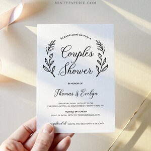 Couples Shower Invitation Template, Printable Wedding Shower Invite, Bridal Shower, Jack and Jill, Instant Download, Editable 027-124BS image 2