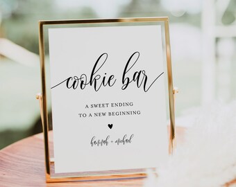 Cookie Bar Sign, Cookie Menu, Cookie Wedding Favor, Dessert Menu, Minimalist, Editable Template, Instant Download, Templett, 8x10 #008-71S