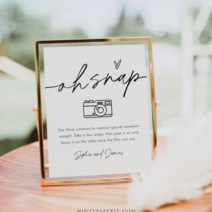 Disposable Camera Sign, Can&#39;t Wait to See What Develops, Wedding Guest Photo, I Spy, Take Action, Editable Template, Templett 8x10 #0032-49S