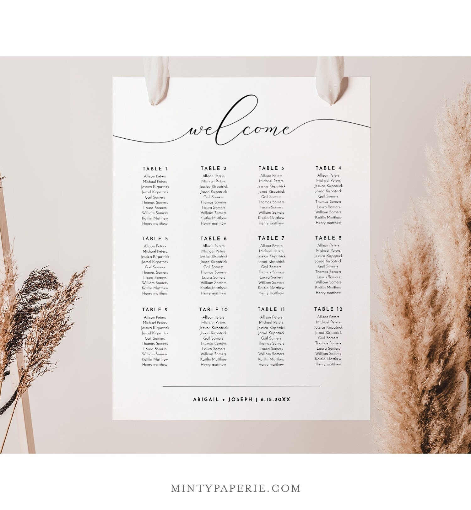 Seating Chart Wedding Sign  Wedding Decor – Miracle Prints