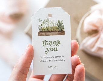 Garden Favor Tag Template, Locally Grown Thank You Tag, Baby Shower Tag, Birthday, Instant Download, Editable Text, Templett #0059-251FT