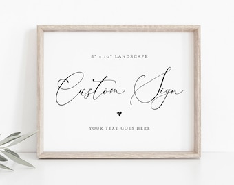 Wedding Sign Template, Create Any Sign, INSTANT DOWNLOAD, 100% Editable, Printable Custom Sign, Bridal Shower Sign, 8x10 Landscape  #CHM-05
