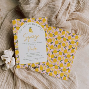 Lemon Bridal Shower Invitation, She Found Her Main Squeeze Invite ...