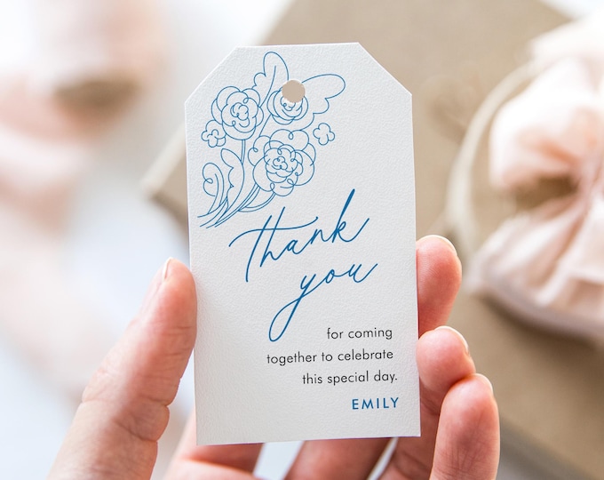 Fresh Market Floral Favor Tag Template, Thank You Tag, Baby Shower Tag, Birthday, Instant Download, Editable Text, Templett #0058A-252FT