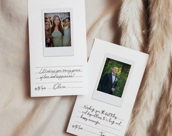 Photo Guest Book Card, Minimal Instax Wedding Guestbook, Printable Unique Guest Book, Editable, Instant Download, Templett, 4x7, 0009-101IGB