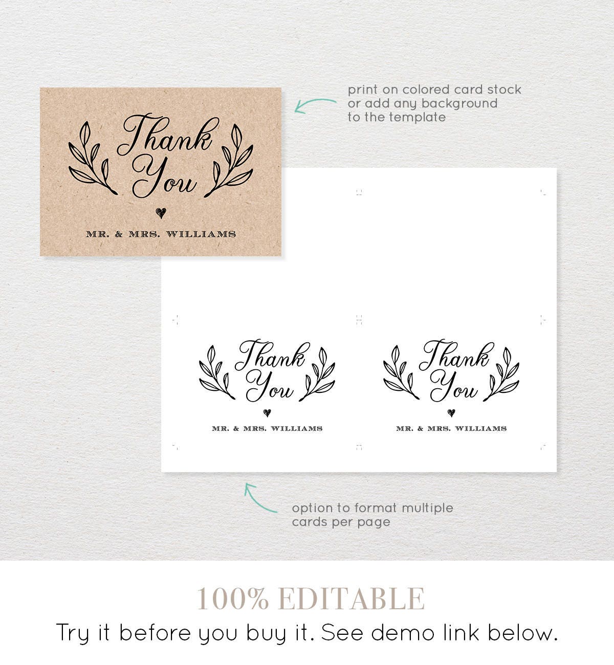 Thank You Note Card Template