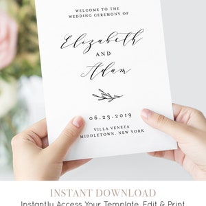 Minimalist Wedding Bundle, Classic Wedding Essential Templates, Invitation Suite, 100% Editable Text, Instant Download, Templett 037-BUNDLE image 3