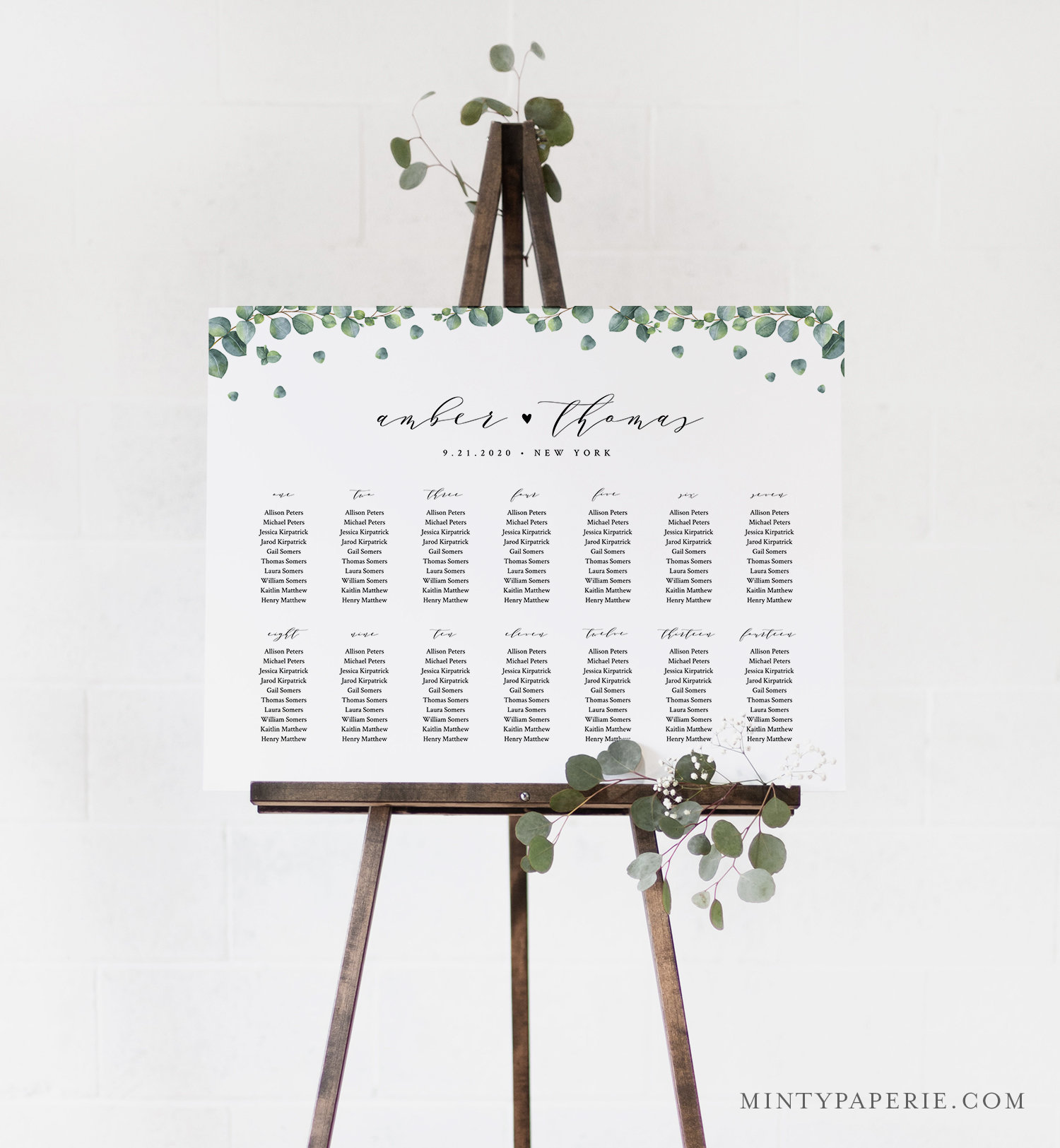 Wedding Seating Chart Order