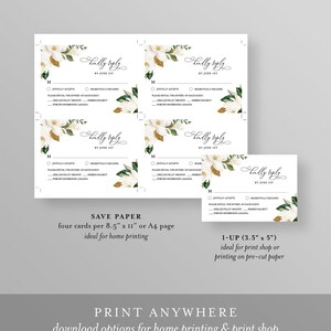 Puede incluir: Cuatro tarjetas RSVP florales blancas y doradas con el texto "Kindly Reply by June 1st". Las tarjetas est&aacute;n dise&ntilde;adas para la impresi&oacute;n en casa e incluyen una opci&oacute;n de guardar la fecha para imprimir cuatro tarjetas por p&aacute;gina de 21,6 x 27,9 cm.