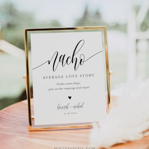 Nacho Bar Sign, Wedding Nacho Station, Bridal Shower Nacho Sign, Fiesta, Nacho Menu, Minimalist, Editable, Instant, Templett, 8x10 #008-86S