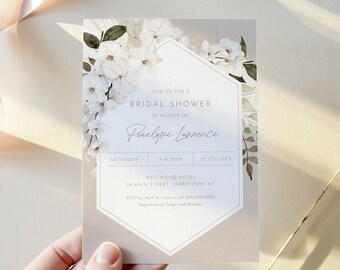 Boho Bridal Shower Invitation Template, Dried Foliage, Couples Shower Invite, Wedding Shower, 100% Editable, INSTANT DOWNLOAD #0028B-301BS